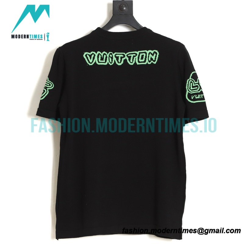 Louis Vuitton - 1854 Digital Pattern Knitted Round Neck Short Sleeve
