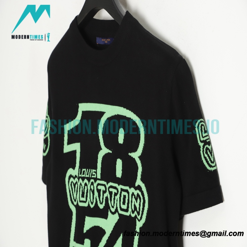 Louis Vuitton - 1854 Digital Pattern Knitted Round Neck Short Sleeve