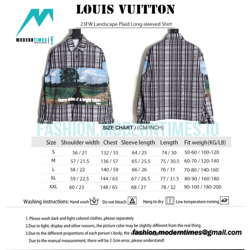 Louis Vuitton - 23FW Landscape Check Long-sleeved Shirt