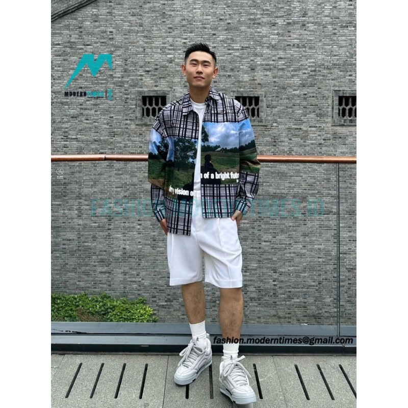 Louis Vuitton - 23FW Landscape Check Long-sleeved Shirt