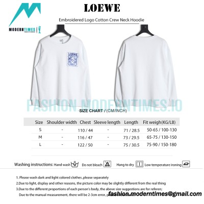 Loewe - Embroidered Logo Cotton Crew Neck Hoodie