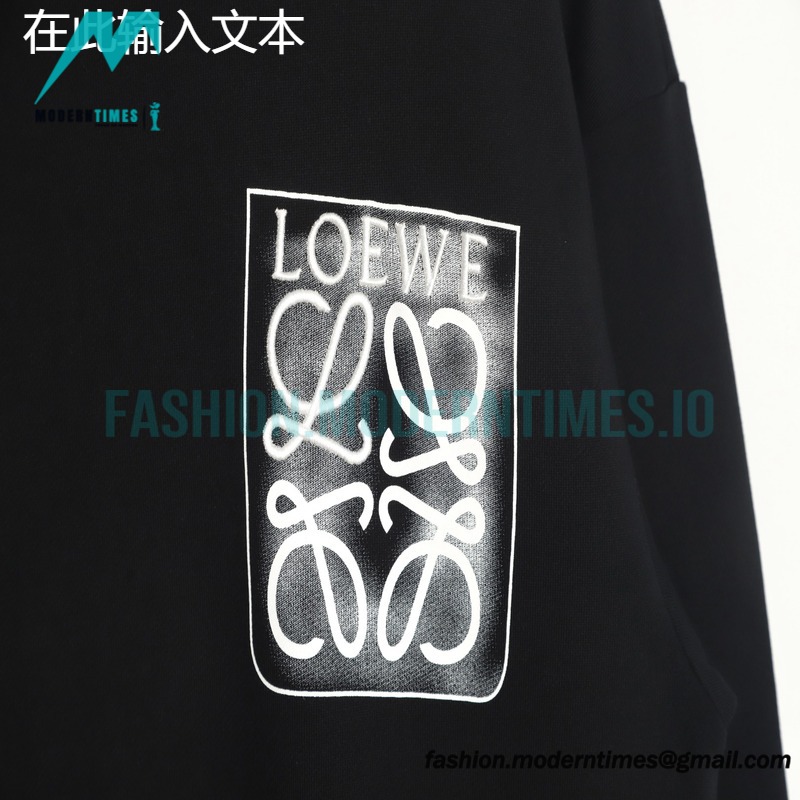 Loewe - Embroidered Logo Cotton Crew Neck Hoodie