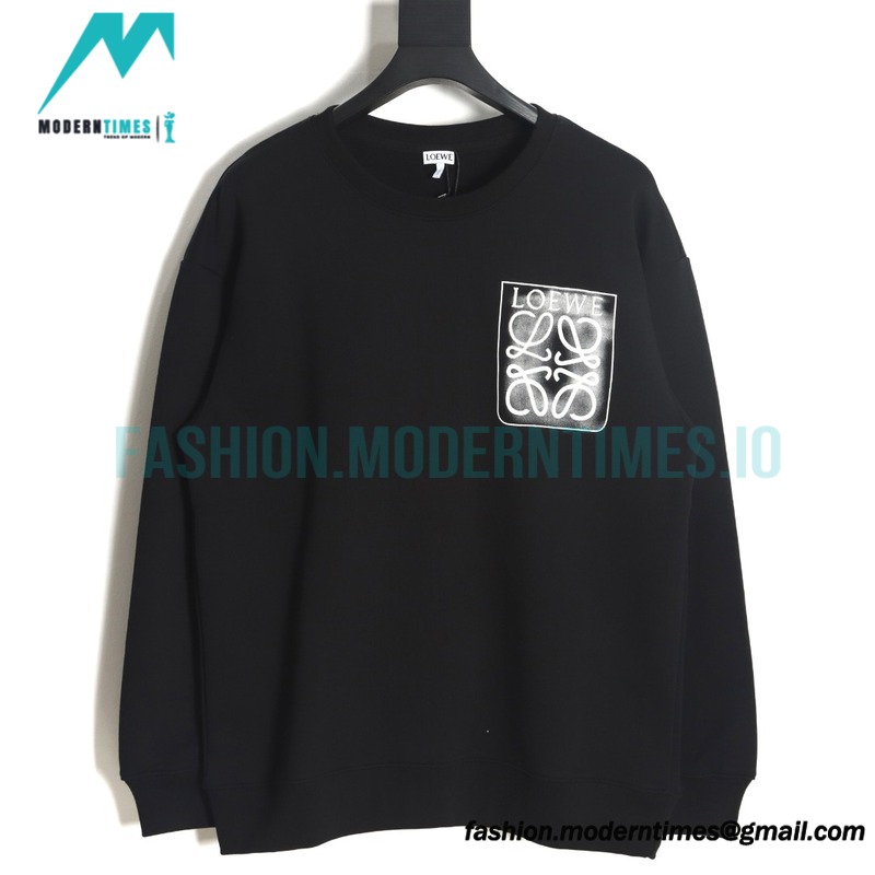 Loewe - Embroidered Logo Cotton Crew Neck Hoodie