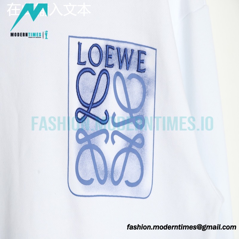 Loewe - Embroidered Logo Cotton Crew Neck Hoodie