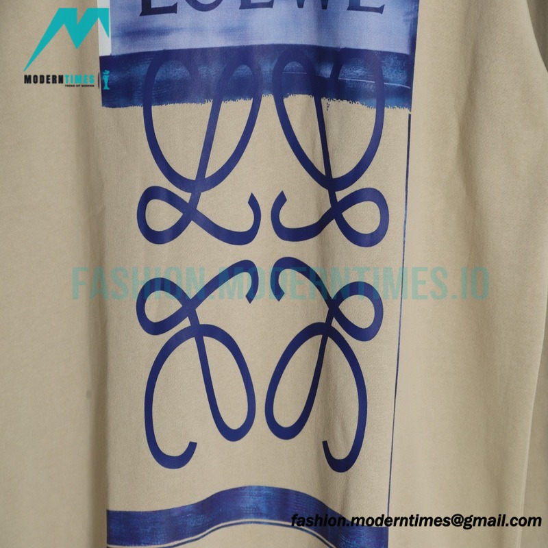 Loewe - 22FW Hand-painted Graffiti Letter-neck Hoodie