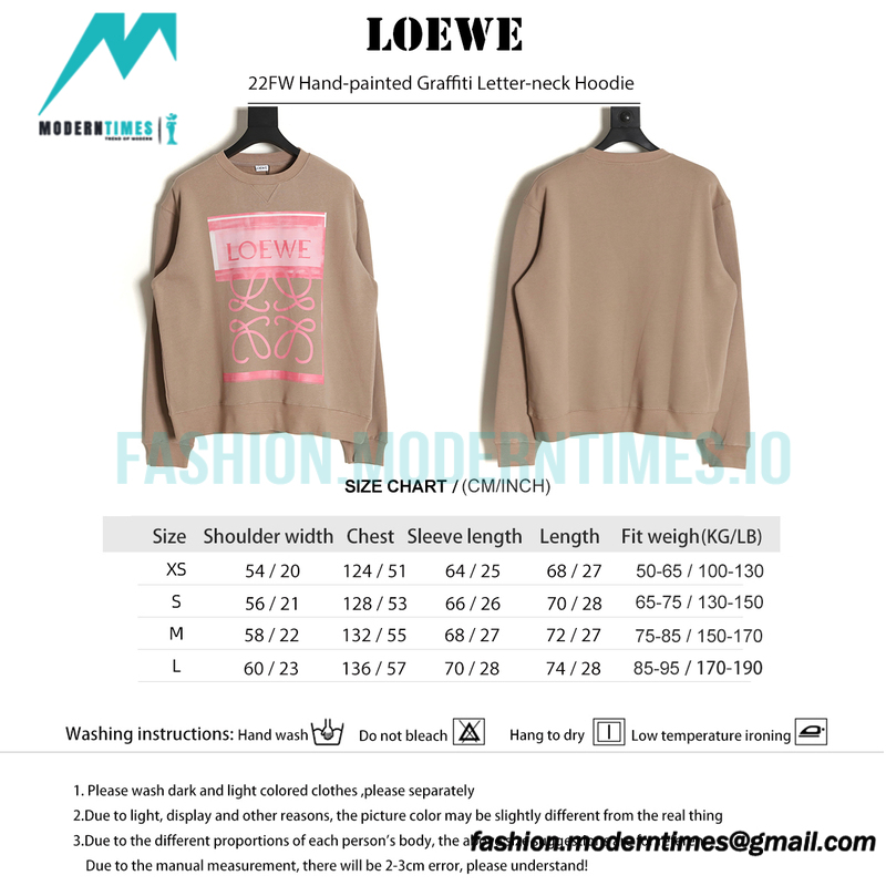Loewe - 22FW Hand-painted Graffiti Letter-neck Hoodie