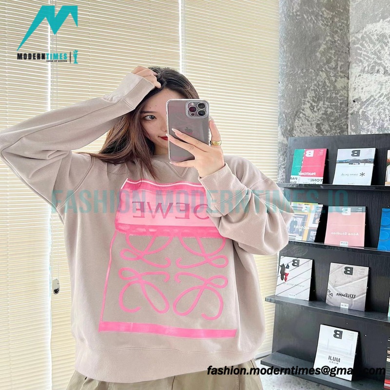 Loewe - 22FW Hand-painted Graffiti Letter-neck Hoodie