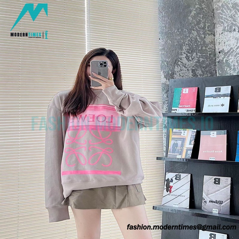Loewe - 22FW Hand-painted Graffiti Letter-neck Hoodie