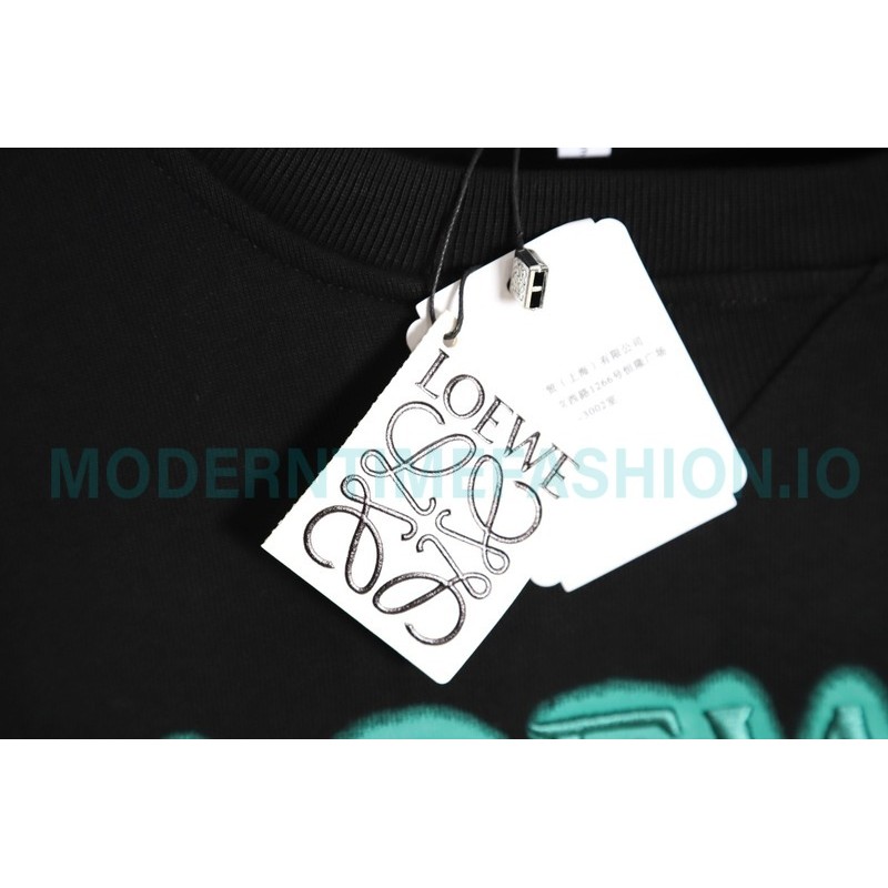 Loewe - Four-leaf Clover Letter Embroidered Round Neck Hoodie