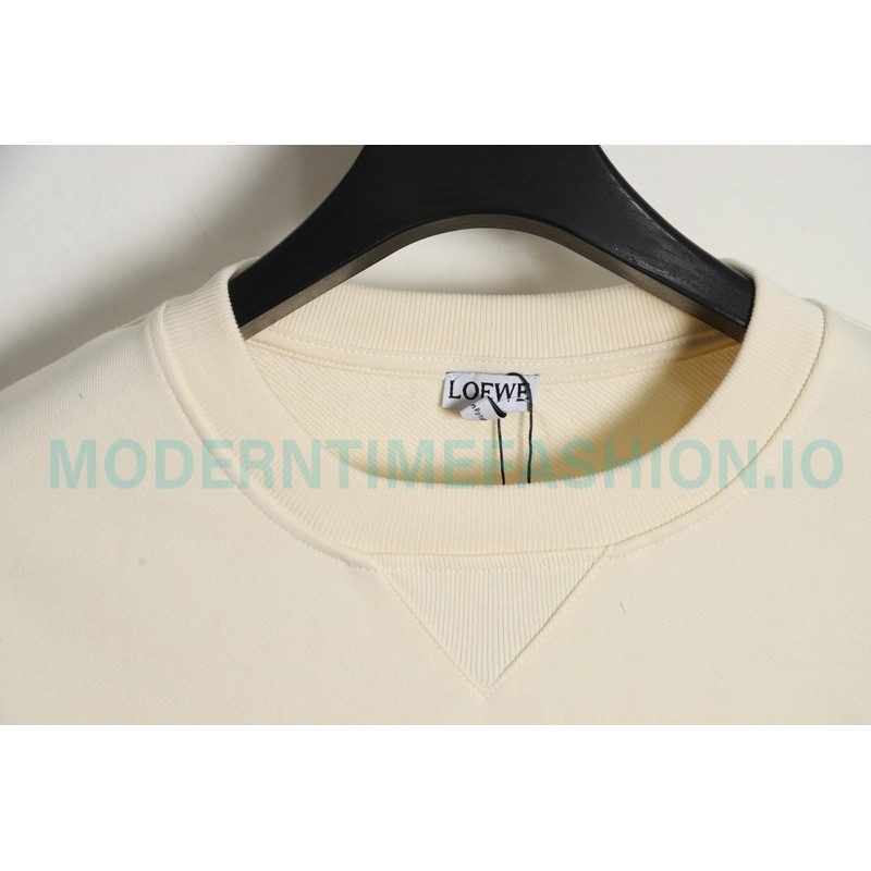 Loewe - Four-leaf Clover Letter Embroidered Round Neck Hoodie