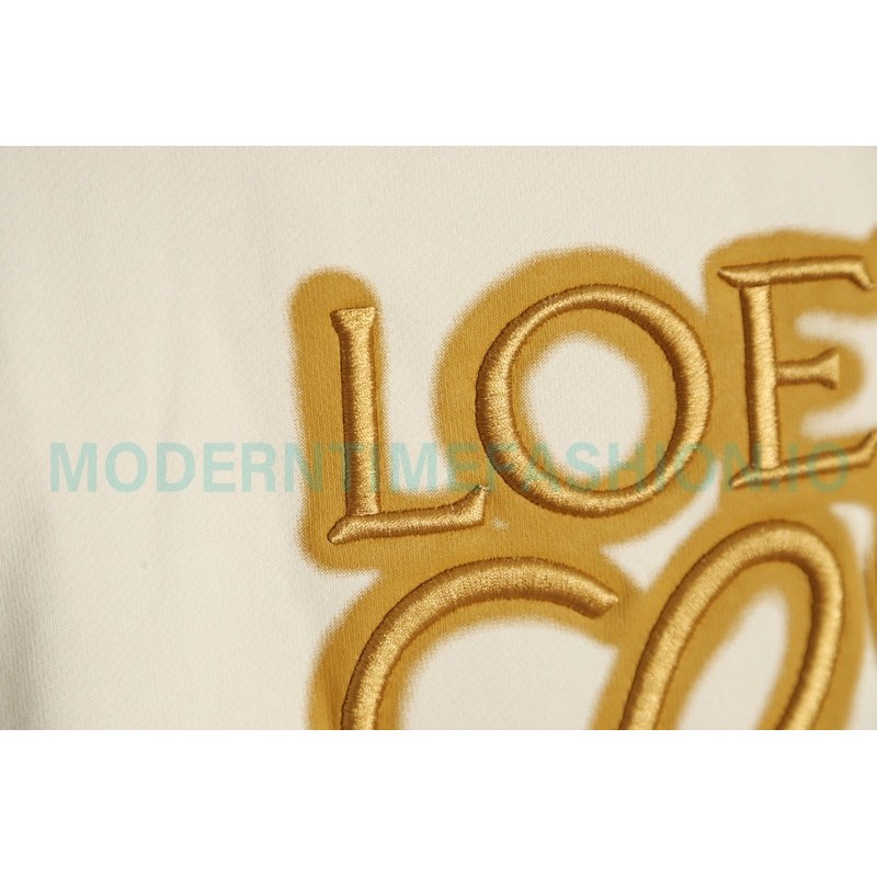 Loewe - Four-leaf Clover Letter Embroidered Round Neck Hoodie