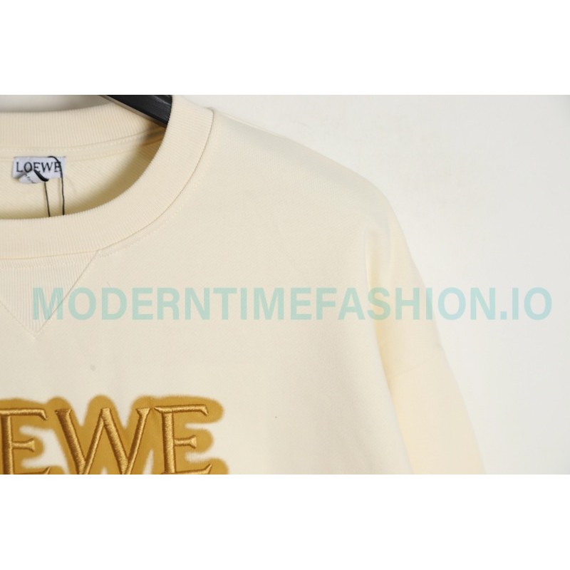Loewe - Four-leaf Clover Letter Embroidered Round Neck Hoodie