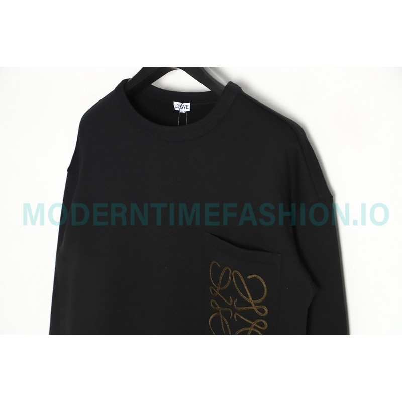 Loewe - 23Fw Pocket Embroidered Crew Neck Hoodie