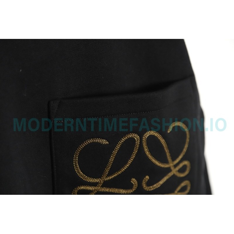 Loewe - 23Fw Pocket Embroidered Crew Neck Hoodie