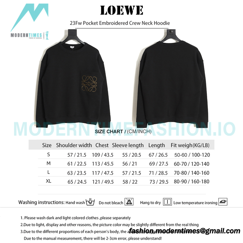Loewe - 23Fw Pocket Embroidered Crew Neck Hoodie