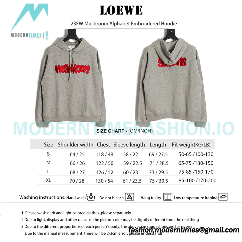 Loewe - 23FW Mushroom Alphabet Embroidered Hoodie