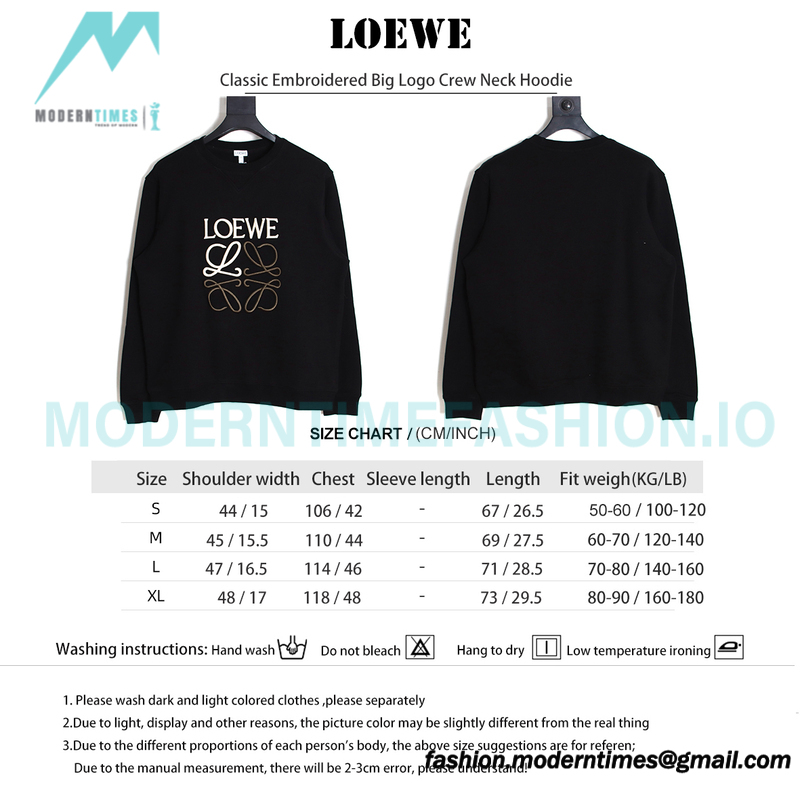 Loewe - Classic Embroidered Big Logo Crew Neck Hoodie