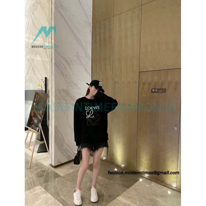 Loewe - Classic Embroidered Big Logo Crew Neck Hoodie