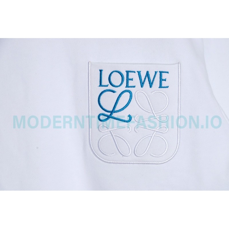 Loewe - Pocket Logo Three-dimensional Color Contrast Embroidered Crewneck Hoodie
