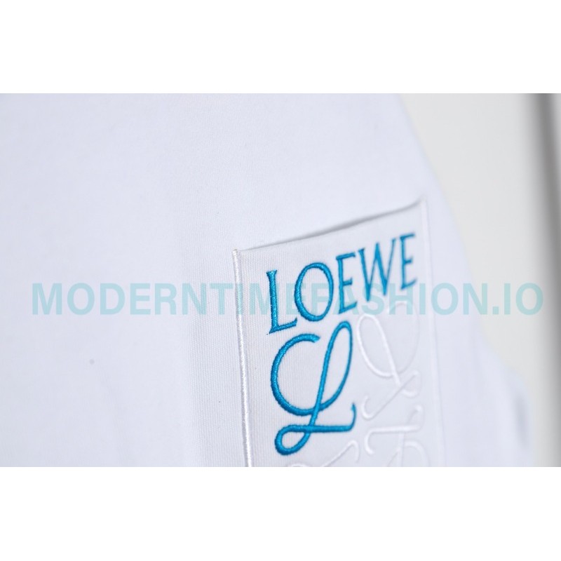 Loewe - Pocket Logo Three-dimensional Color Contrast Embroidered Crewneck Hoodie