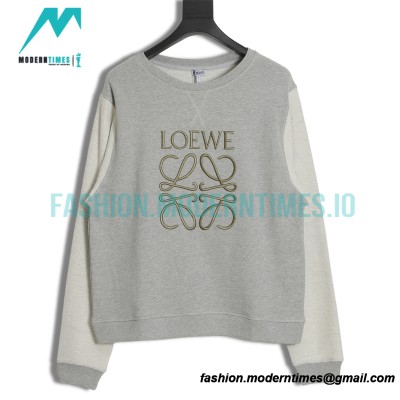  Loewe - Classic Big Logo Embroidered Round Neck Hoodie