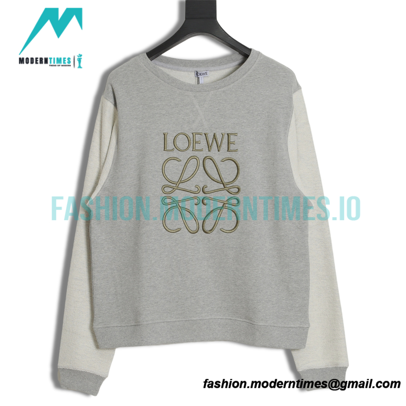  Loewe - Classic Big Logo Embroidered Round Neck Hoodie