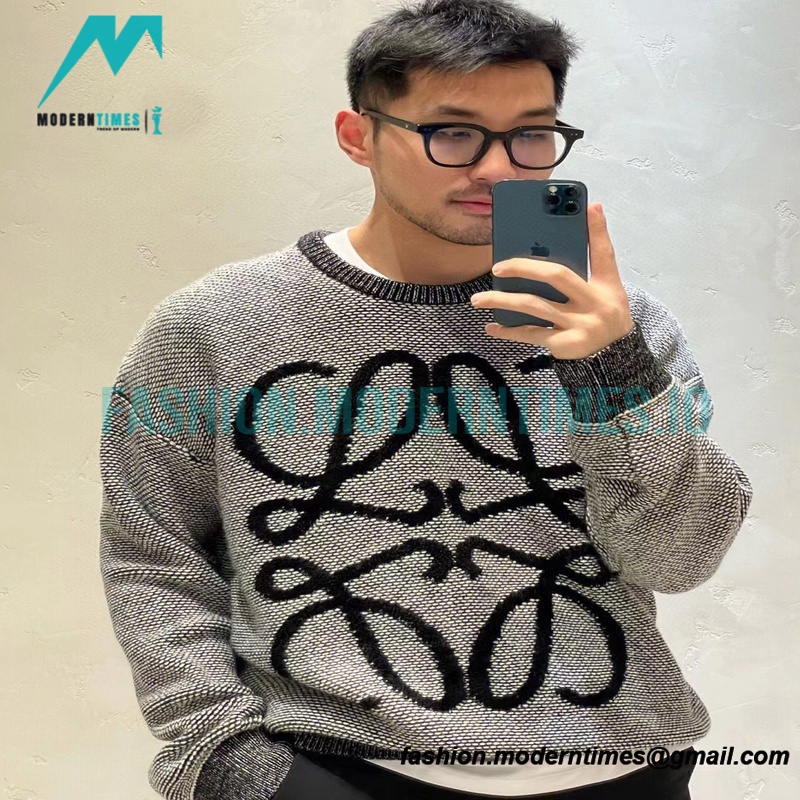 Loewe - 22FW Color Contrast Dotted Jacquard Crew-neck Sweater