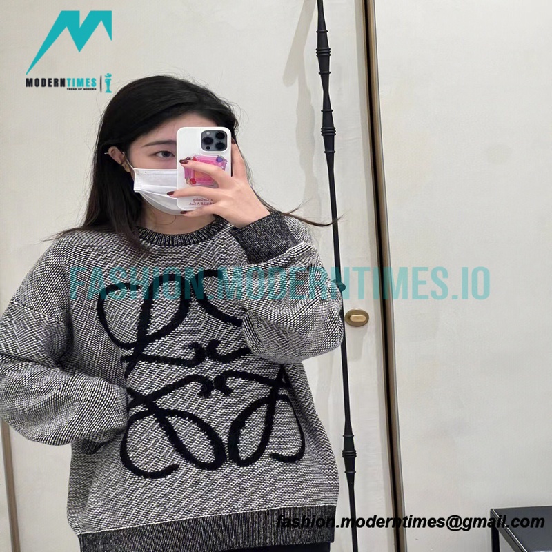 Loewe - 22FW Color Contrast Dotted Jacquard Crew-neck Sweater