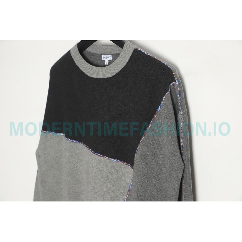 Loewe - 23FW Irregular Patchwork Crewneck Sweater