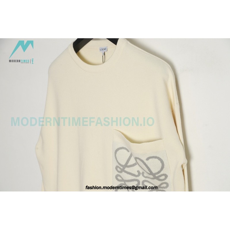 Loewe - 23FW Knitted Sweater With Jacquard Pocket