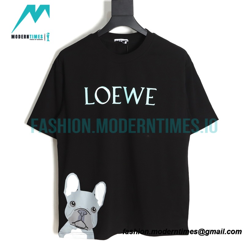 Loewe - Cartoon Dog Head Letter Short Sleeve