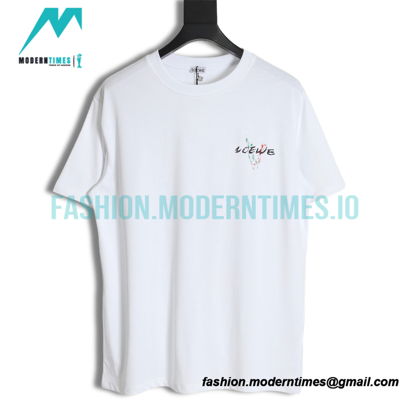 Loewe - 23ss Sketch Logo Splash-ink Printed Short-sleeved T-shirt