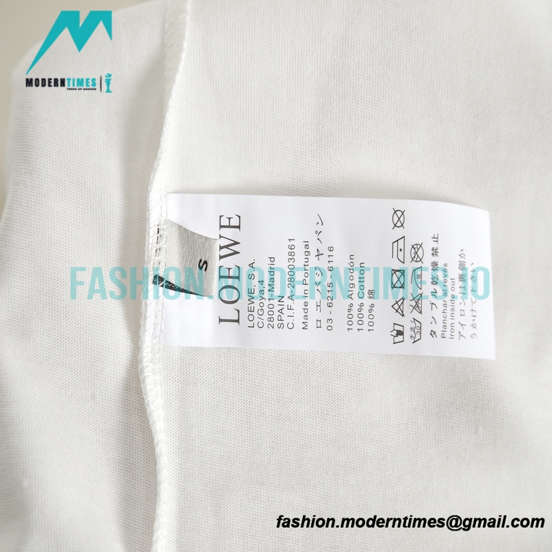 Loewe - 23ss Simple Color Contrast Logo Embroidery Short-sleeved T-shirt