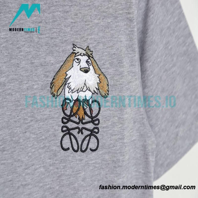  Loewe - Moving Castle 23ss Animal Cartoon Logo Embroidered Short Sleeve