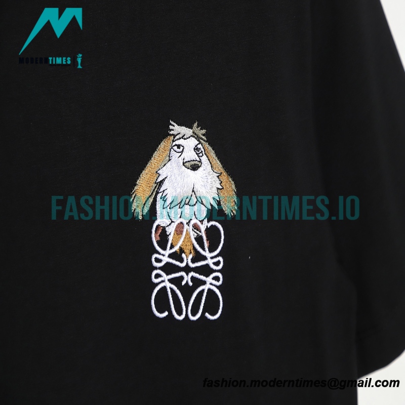  Loewe - Moving Castle 23ss Animal Cartoon Logo Embroidered Short Sleeve