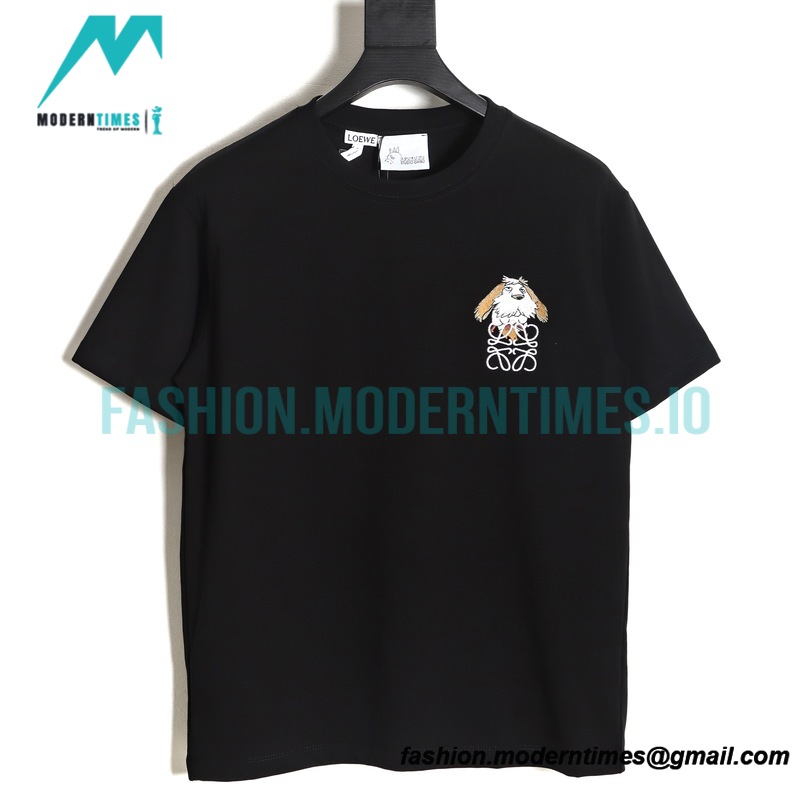  Loewe - Moving Castle 23ss Animal Cartoon Logo Embroidered Short Sleeve