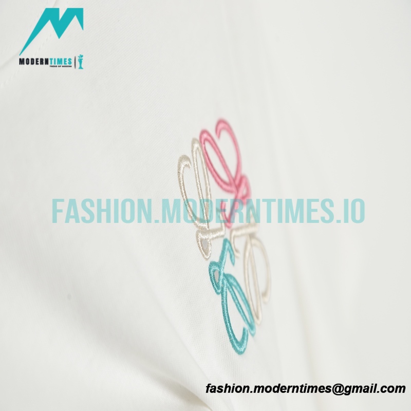 Loewe - Chest Color Logo Pattern Embroidery Short Sleeve