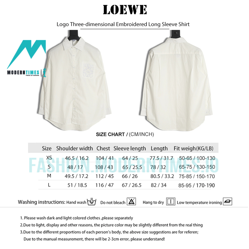 Loewe - Logo Three-dimensional Embroidered Long Sleeve Shirt
