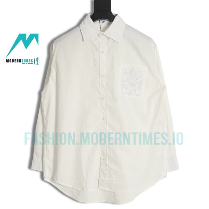 Loewe - Logo Three-dimensional Embroidered Long Sleeve Shirt