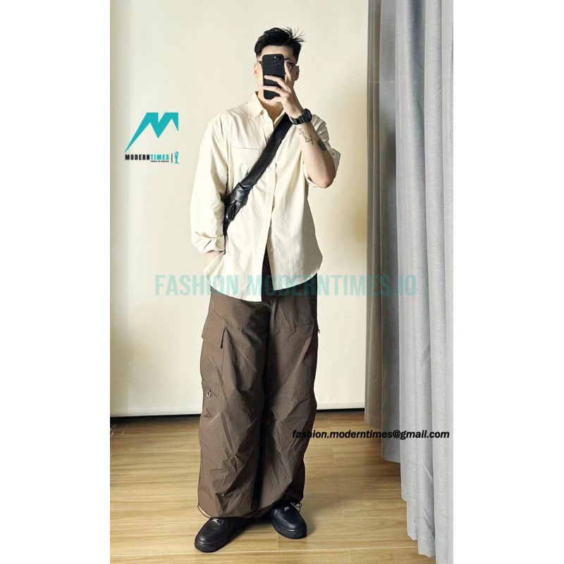 Loewe - 23SS Irregular Solid Color Long Sleeve Shirt