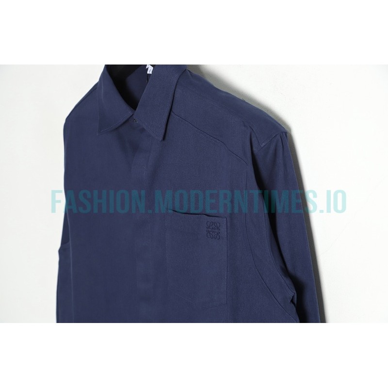 Loewe - 23SS Irregular Solid Color Long Sleeve Shirt