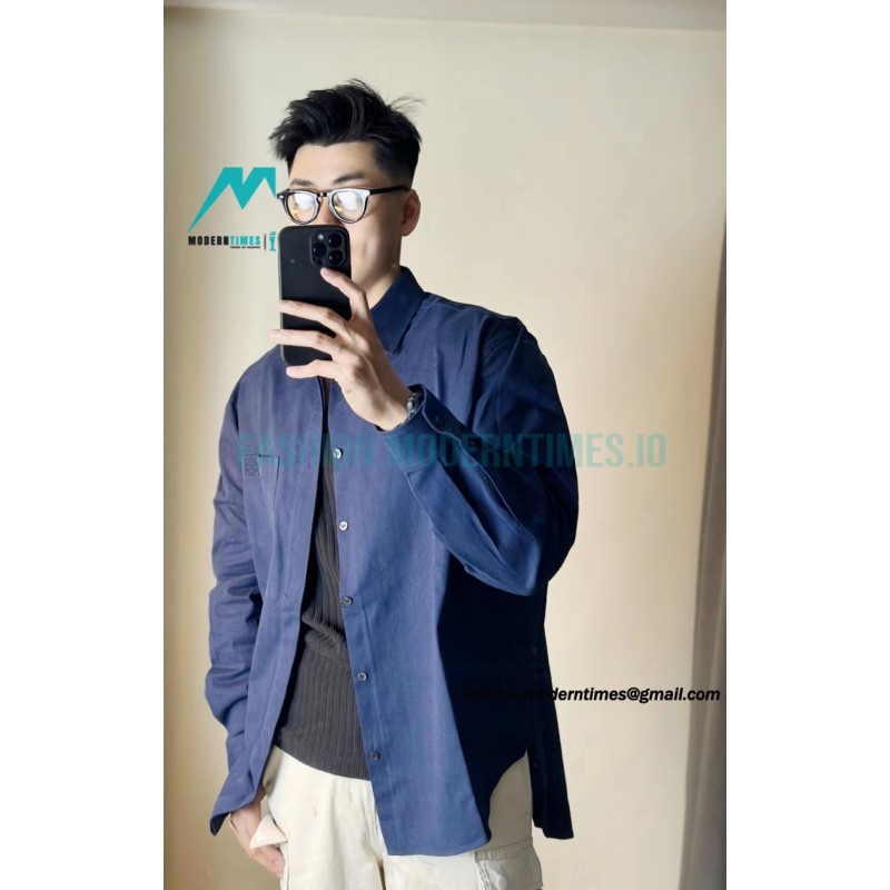 Loewe - 23SS Irregular Solid Color Long Sleeve Shirt