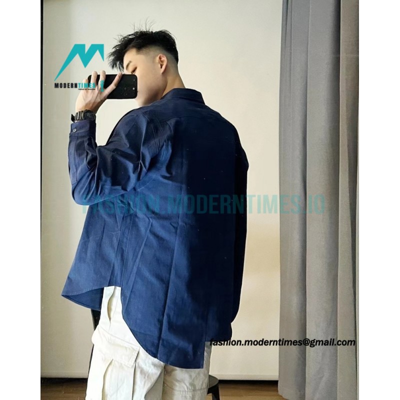 Loewe - 23SS Irregular Solid Color Long Sleeve Shirt