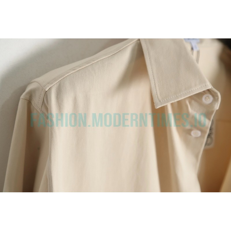 Loewe - 23SS Irregular Solid Color Long Sleeve Shirt