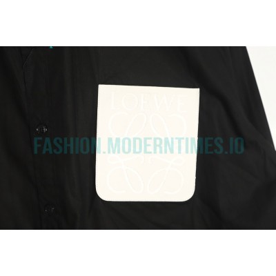 Loewe - Leather Label Pocket Embroidered Shirt With Long Sleeves