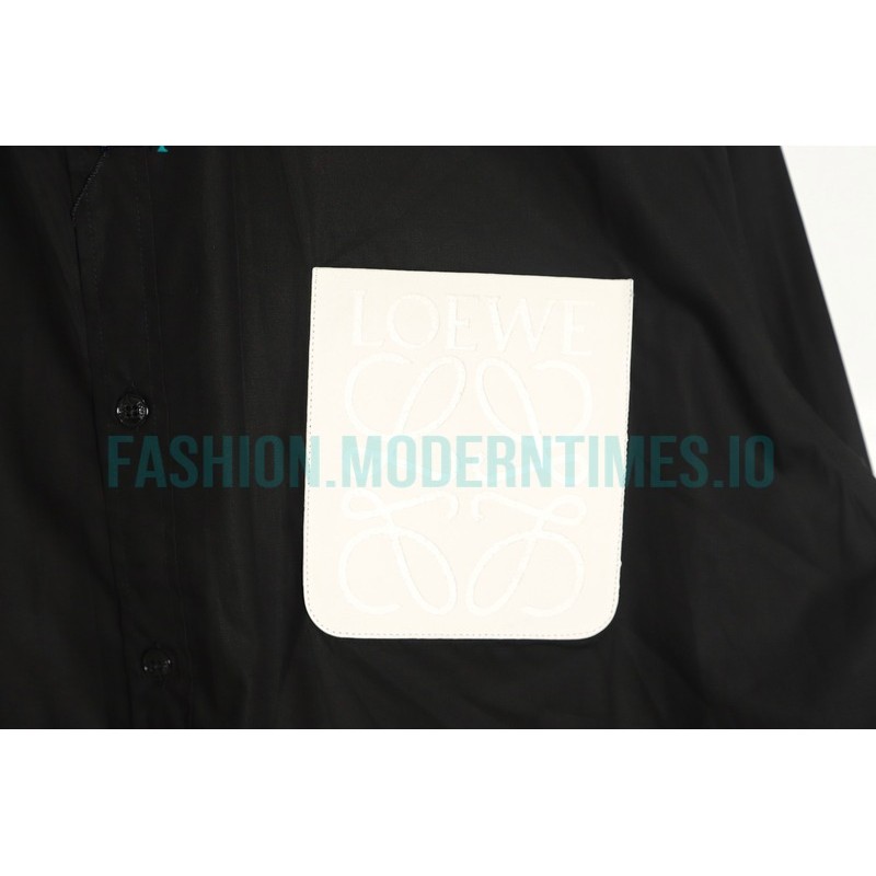 Loewe - Leather Label Pocket Embroidered Shirt With Long Sleeves