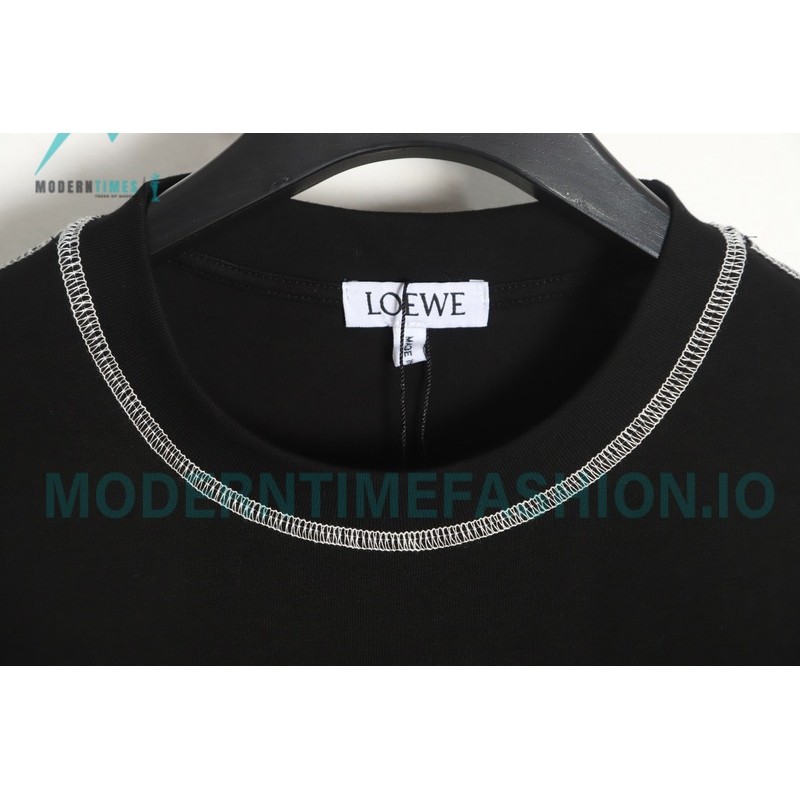 Loewe - 23FW Bright Thread Color Contrast Four-leaf Clover Embroidery Long Sleeve T-shirt