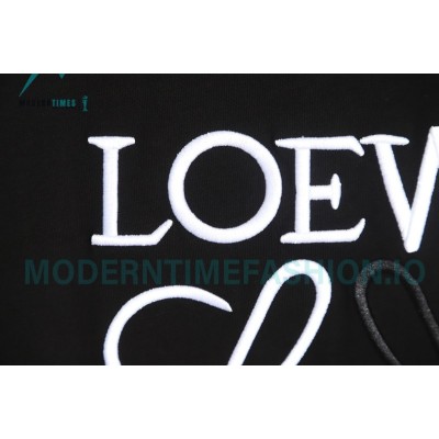 Loewe - 23FW Bright Thread Color Contrast Four-leaf Clover Embroidery Long Sleeve T-shirt
