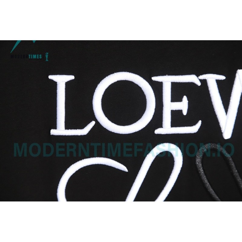 Loewe - 23FW Bright Thread Color Contrast Four-leaf Clover Embroidery Long Sleeve T-shirt