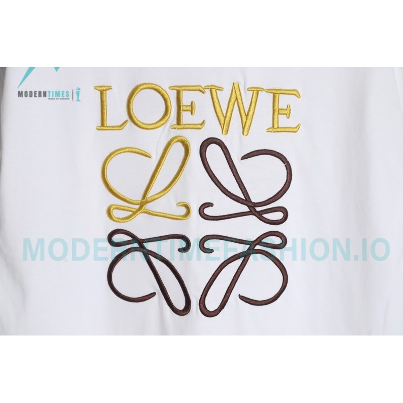 Loewe - 23FW Bright Thread Color Contrast Four-leaf Clover Embroidery Long Sleeve T-shirt